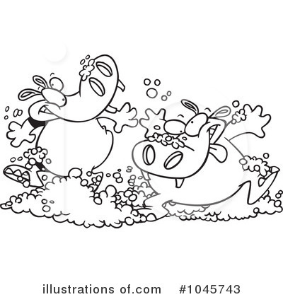 Royalty-Free (RF) Hippos Clipart Illustration by toonaday - Stock Sample #1045743