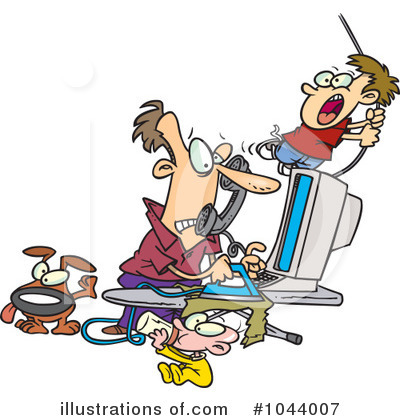 Royalty-Free (RF) Home Office Clipart Illustration by toonaday - Stock Sample #1044007