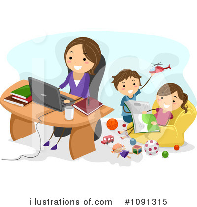 Royalty-Free (RF) Home Office Clipart Illustration by BNP Design Studio - Stock Sample #1091315
