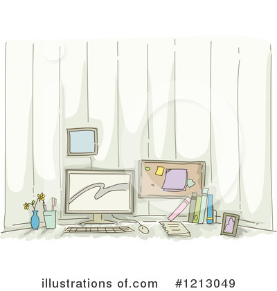 Royalty-Free (RF) Home Office Clipart Illustration by BNP Design Studio - Stock Sample #1213049