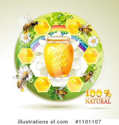 Royalty-Free (RF) Honey Bee Clipart Illustration by merlinul - Stock Sample #1101107