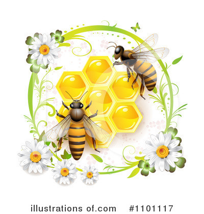 Royalty-Free (RF) Honey Bee Clipart Illustration by merlinul - Stock Sample #1101117