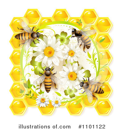 Royalty-Free (RF) Honey Bee Clipart Illustration by merlinul - Stock Sample #1101122