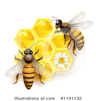 Royalty-Free (RF) Honey Bee Clipart Illustration by merlinul - Stock Sample #1101132