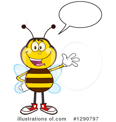 Royalty-Free (RF) Honey Bee Clipart Illustration by Hit Toon - Stock Sample #1290797