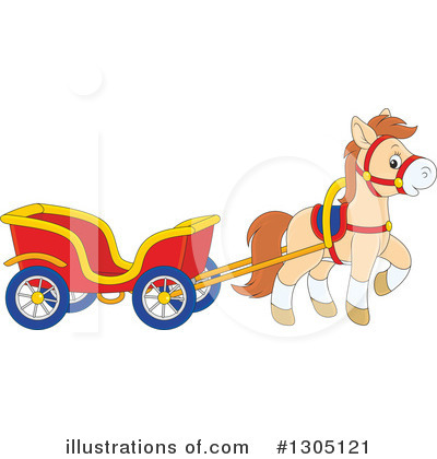 Horse Drawn Carriage Clipart #1305121 by Alex Bannykh