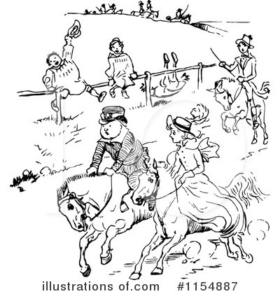 Royalty-Free (RF) Horse Race Clipart Illustration by Prawny Vintage - Stock Sample #1154887