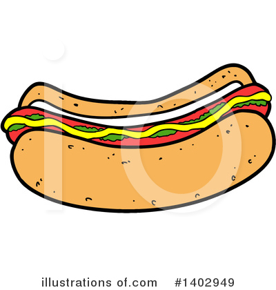 Hot Dog Clipart #1402949 by LaffToon