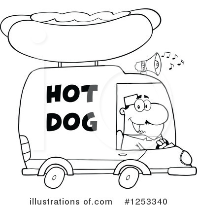 Royalty-Free (RF) Hot Dog Vendor Clipart Illustration by Hit Toon - Stock Sample #1253340
