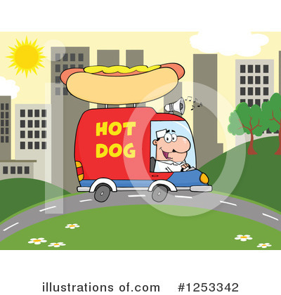 Royalty-Free (RF) Hot Dog Vendor Clipart Illustration by Hit Toon - Stock Sample #1253342