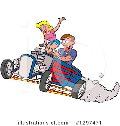 Royalty-Free (RF) Hot Rod Clipart Illustration by LaffToon - Stock Sample #1297471
