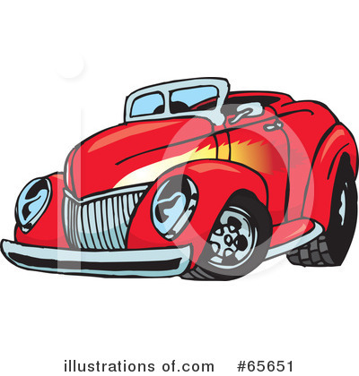 Royalty-Free (RF) Hot Rod Clipart Illustration by Dennis Holmes Designs - Stock Sample #65651