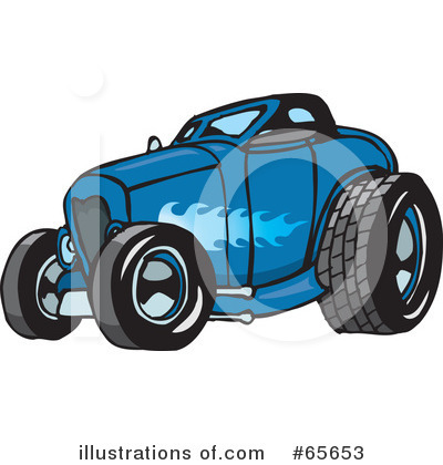 Royalty-Free (RF) Hot Rod Clipart Illustration by Dennis Holmes Designs - Stock Sample #65653