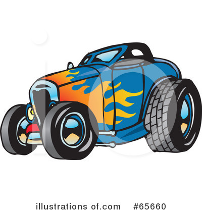 Royalty-Free (RF) Hot Rod Clipart Illustration by Dennis Holmes Designs - Stock Sample #65660