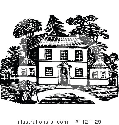 Royalty-Free (RF) House Clipart Illustration by Prawny Vintage - Stock Sample #1121125
