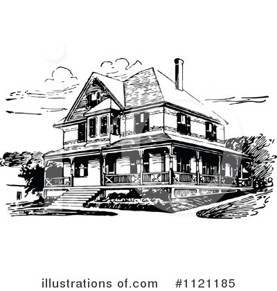 Royalty-Free (RF) House Clipart Illustration by Prawny Vintage - Stock Sample #1121185