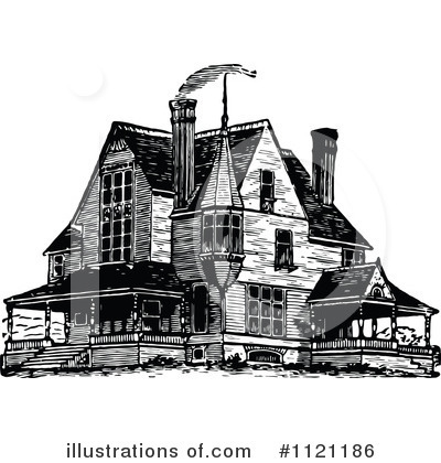 Royalty-Free (RF) House Clipart Illustration by Prawny Vintage - Stock Sample #1121186