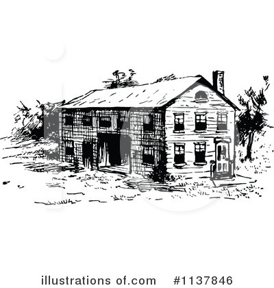 Royalty-Free (RF) House Clipart Illustration by Prawny Vintage - Stock Sample #1137846