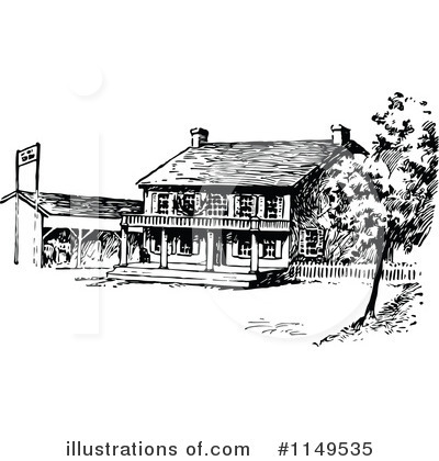 Royalty-Free (RF) House Clipart Illustration by Prawny Vintage - Stock Sample #1149535