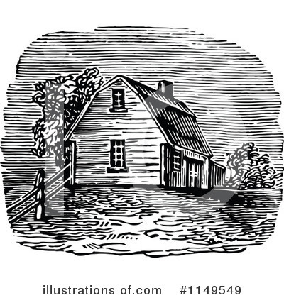 Royalty-Free (RF) House Clipart Illustration by Prawny Vintage - Stock Sample #1149549