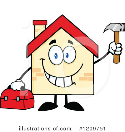 Royalty-Free (RF) House Clipart Illustration by Hit Toon - Stock Sample #1209751