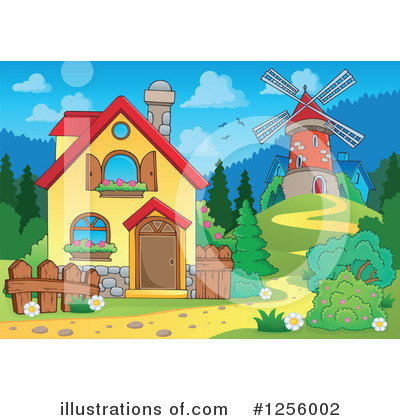 Royalty-Free (RF) House Clipart Illustration by visekart - Stock Sample #1256002