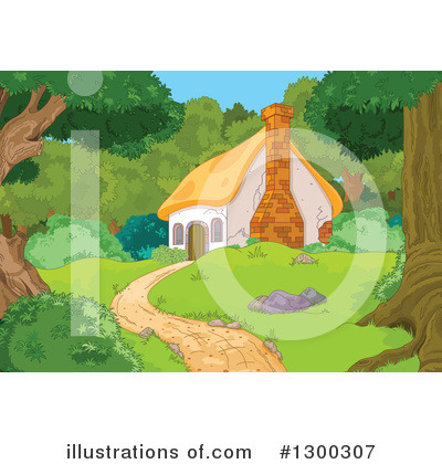 Royalty-Free (RF) House Clipart Illustration by Pushkin - Stock Sample #1300307