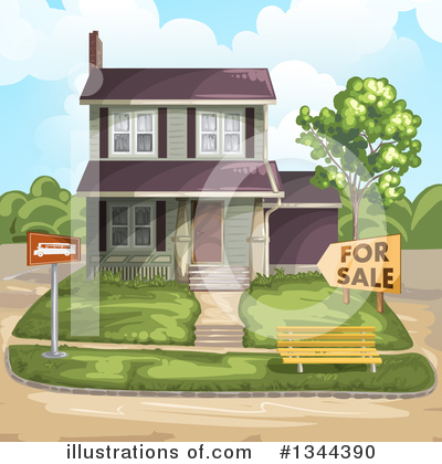 Royalty-Free (RF) House Clipart Illustration by merlinul - Stock Sample #1344390
