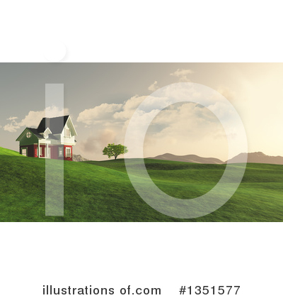 Royalty-Free (RF) House Clipart Illustration by KJ Pargeter - Stock Sample #1351577