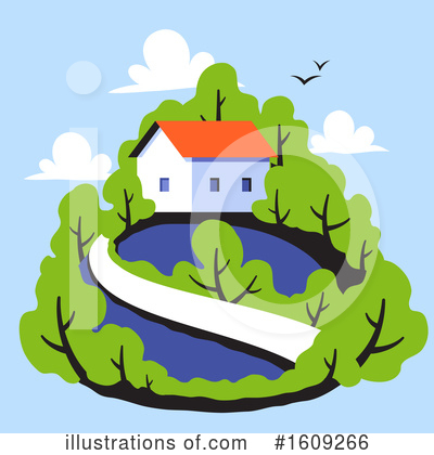 Royalty-Free (RF) House Clipart Illustration by elena - Stock Sample #1609266