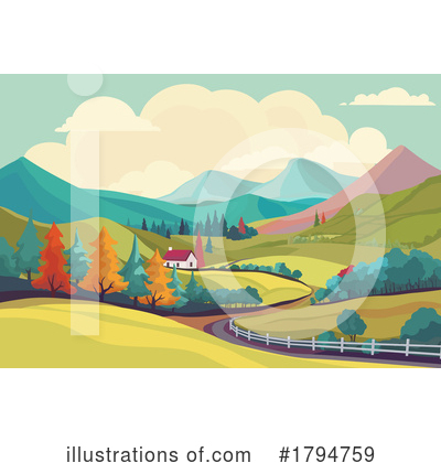 Mountains Clipart #1794759 by AtStockIllustration
