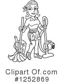 Housekeeper Clipart #1252869 by LaffToon