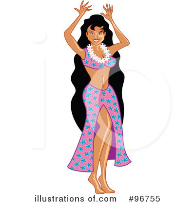 Royalty-Free (RF) Hula Girl Clipart Illustration by Andy Nortnik - Stock Sample #96755