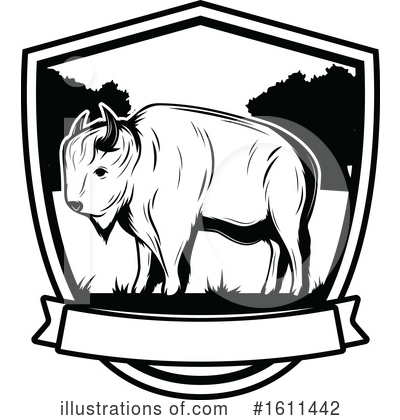 Bison Clipart #1611442 by Vector Tradition SM