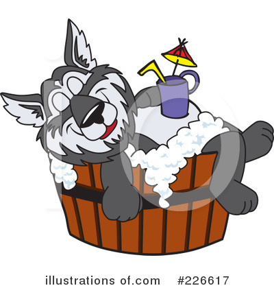 Royalty-Free (RF) Husky Mascot Clipart Illustration by Mascot Junction - Stock Sample #226617