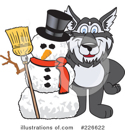 Royalty-Free (RF) Husky Mascot Clipart Illustration by Mascot Junction - Stock Sample #226622