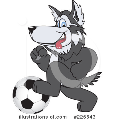 Royalty-Free (RF) Husky Mascot Clipart Illustration by Mascot Junction - Stock Sample #226643