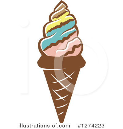 Waffle Cone Clipart #1274223 by Vector Tradition SM
