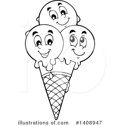 Royalty-Free (RF) Ice Cream Clipart Illustration by visekart - Stock Sample #1408947