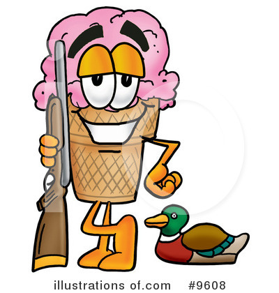 Royalty-Free (RF) Ice Cream Cone Clipart Illustration by Mascot Junction - Stock Sample #9608