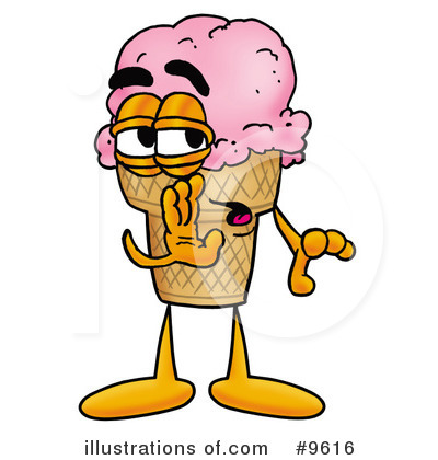 Royalty-Free (RF) Ice Cream Cone Clipart Illustration by Mascot Junction - Stock Sample #9616