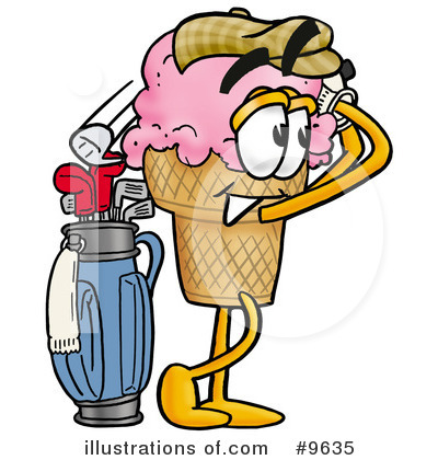 Royalty-Free (RF) Ice Cream Cone Clipart Illustration by Mascot Junction - Stock Sample #9635