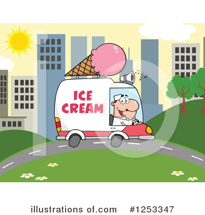 Royalty-Free (RF) Ice Cream Truck Clipart Illustration by Hit Toon - Stock Sample #1253347