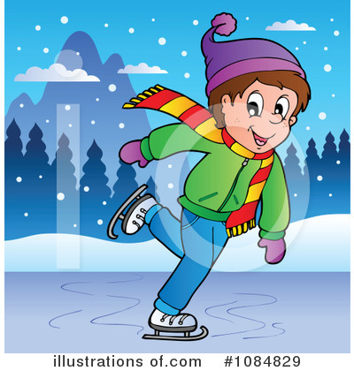 Royalty-Free (RF) Ice Skating Clipart Illustration by visekart - Stock Sample #1084829