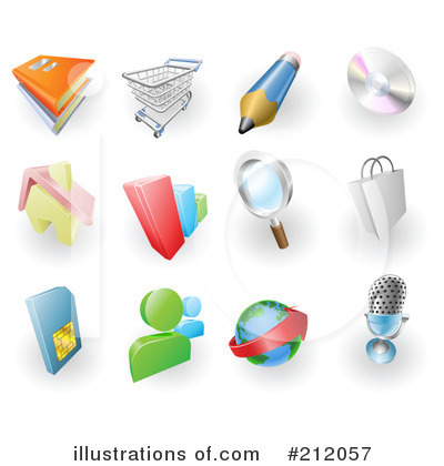 Royalty-Free (RF) Icons Clipart Illustration by AtStockIllustration - Stock Sample #212057