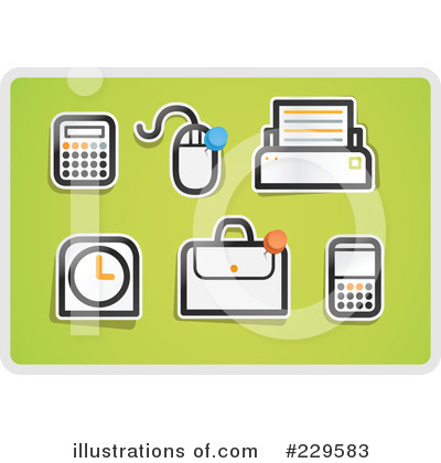 Royalty-Free (RF) Icons Clipart Illustration by Qiun - Stock Sample #229583