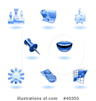 Royalty-Free (RF) Icons Clipart Illustration by AtStockIllustration - Stock Sample #40355