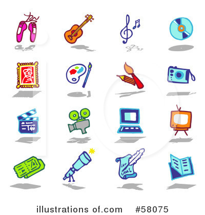 Royalty-Free (RF) Icons Clipart Illustration by NL shop - Stock Sample #58075