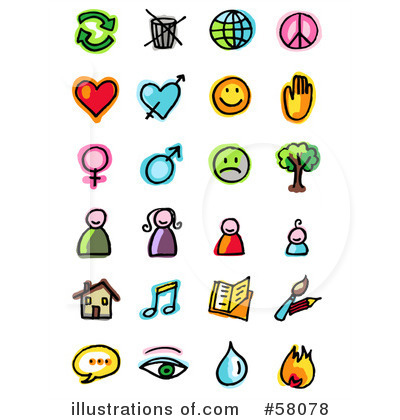 Royalty-Free (RF) Icons Clipart Illustration by NL shop - Stock Sample #58078