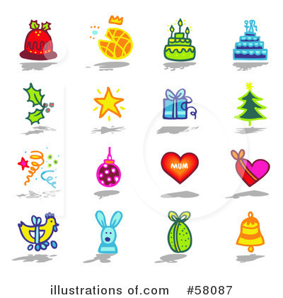Royalty-Free (RF) Icons Clipart Illustration by NL shop - Stock Sample #58087